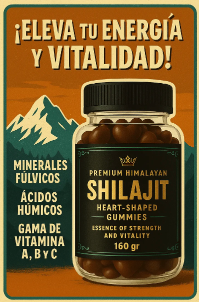 🧠 60 Gummies Shilajit - Fuerza, Libido y Enfoque en 1 Solo Producto