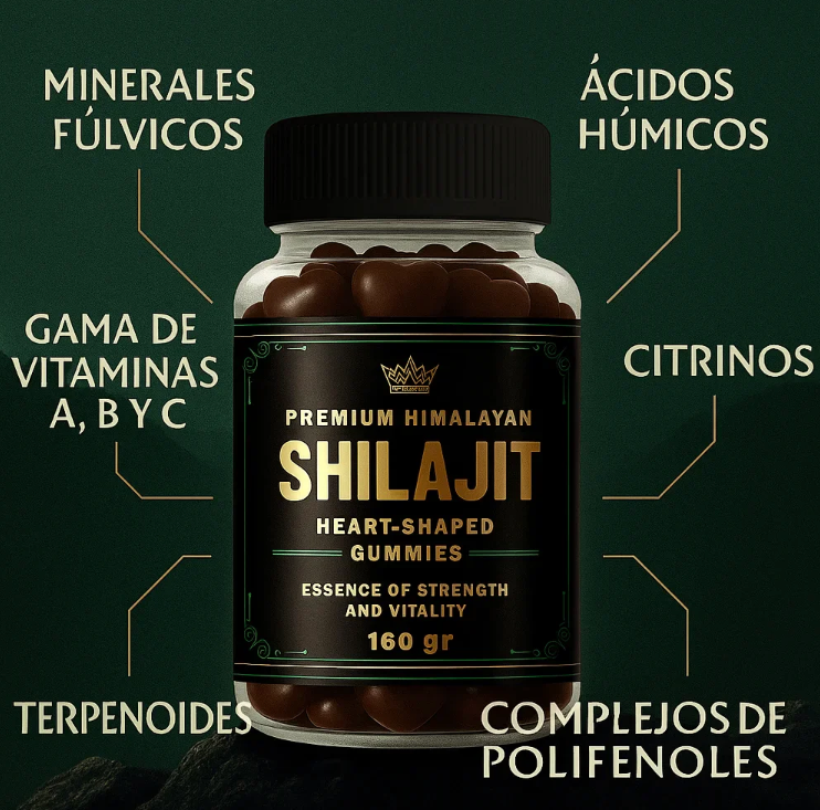 🧠 60 Gummies Shilajit - Fuerza, Libido y Enfoque en 1 Solo Producto