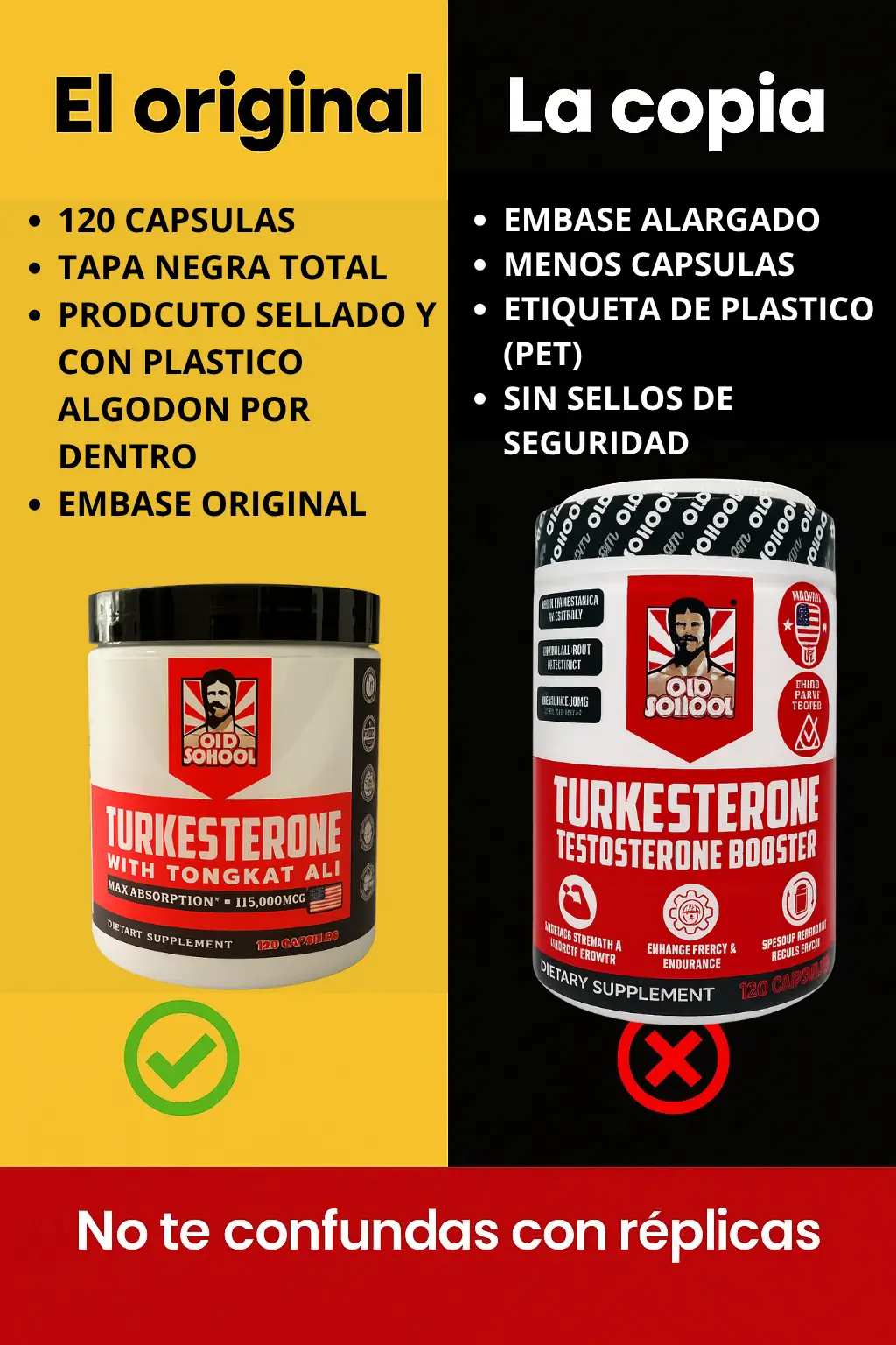 🚀 ¡TURKESTERONE PRO OLD SCHOOL ORIGINAL - 120 CAPS 💪 🔥 Más fuerza, más deseo, más rendimiento