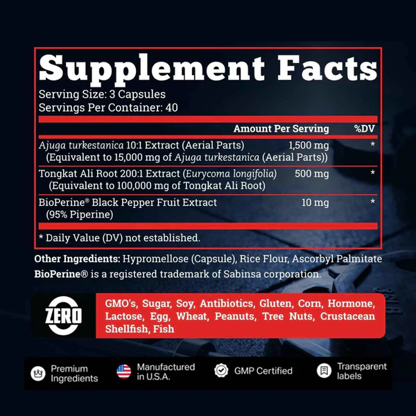 🚀 ¡TURKESTERONE PRO OLD SCHOOL ORIGINAL - 120 CAPS 💪 🔥 Más fuerza, más deseo, más rendimiento