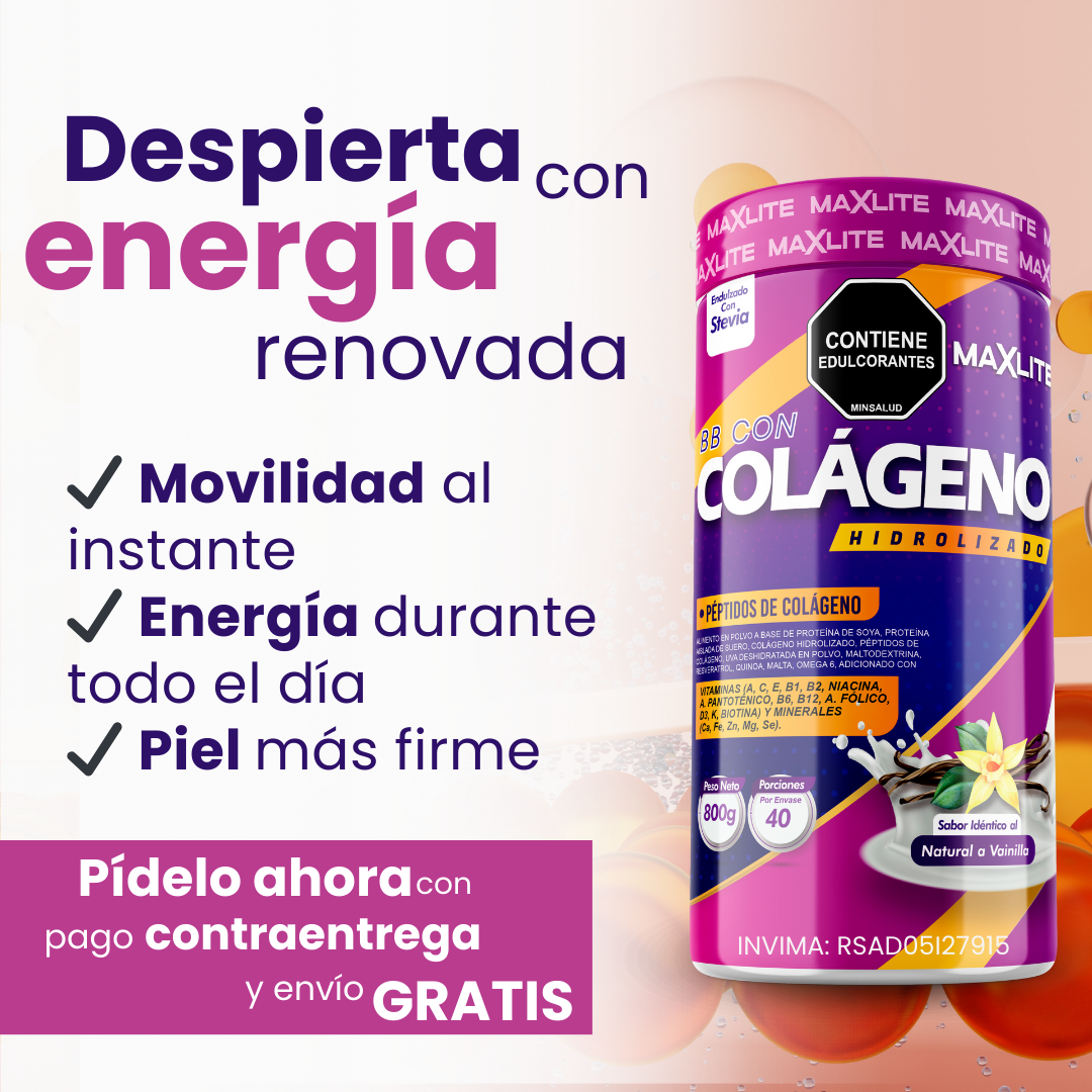 ✨ SUPLEMENTO PREMIUM CON COLÁGENO + VITAMINAS | ¡MEJORA TU BIENESTAR DESDE HOY! 🥛💪