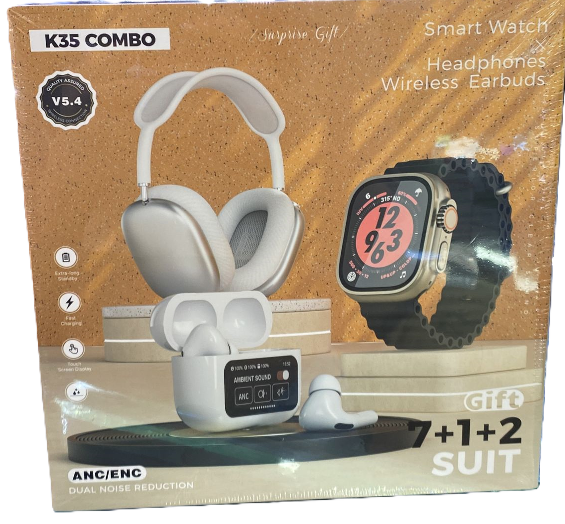 ComboK35 Airpods Max + Audifonos + Reloj