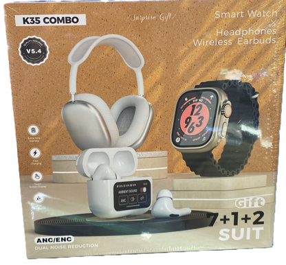 ComboK35 Airpods Max + Audifonos + Reloj