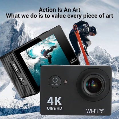 Cámara Deportiva 4K Ultra HD Sumergible + Kit de Accesorios