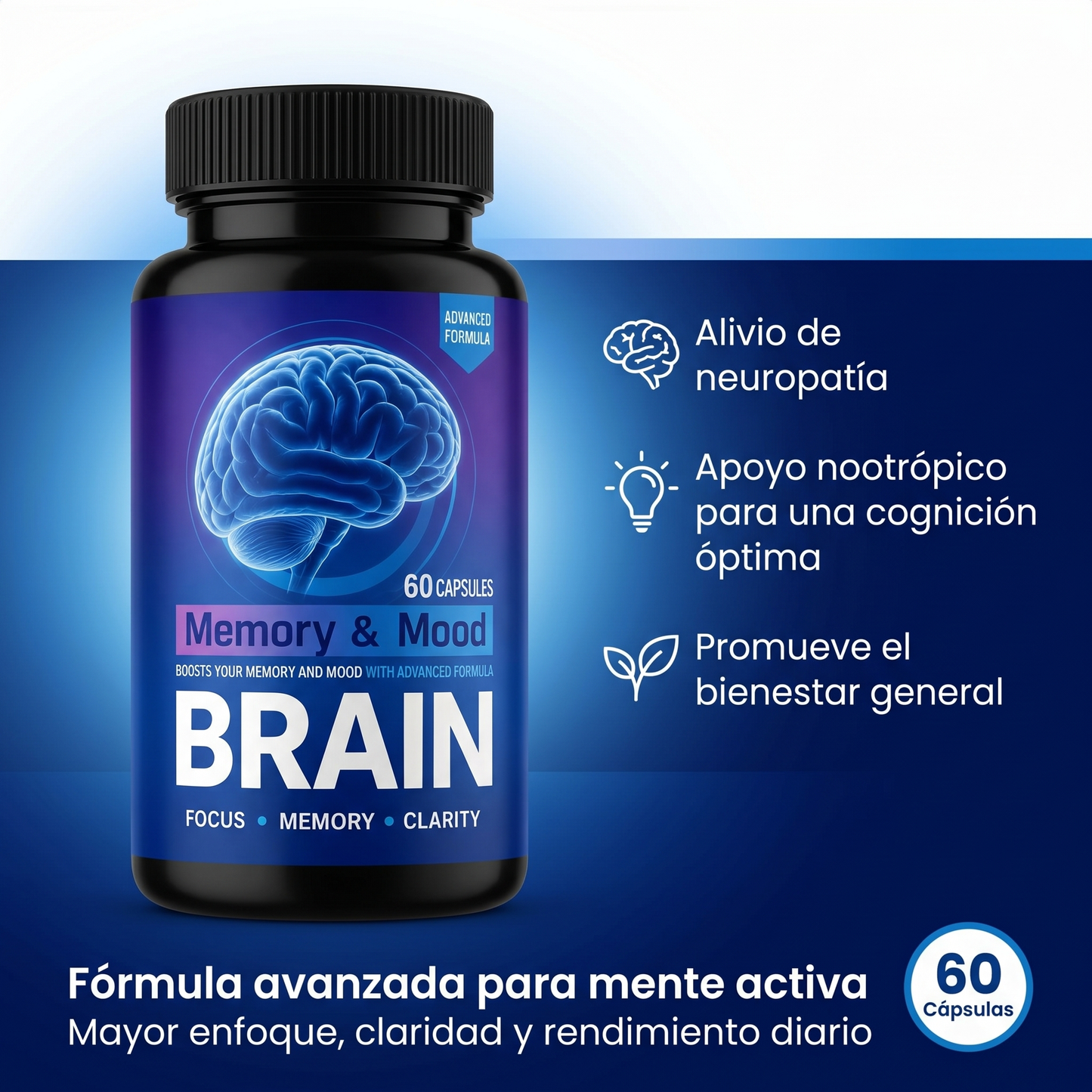 Neuro Brain™ – Apoyo natural para neuropatía, memoria y claridad mental