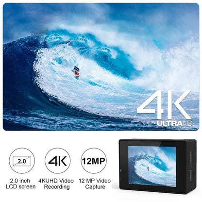Cámara Deportiva 4K Ultra HD Sumergible + Kit de Accesorios