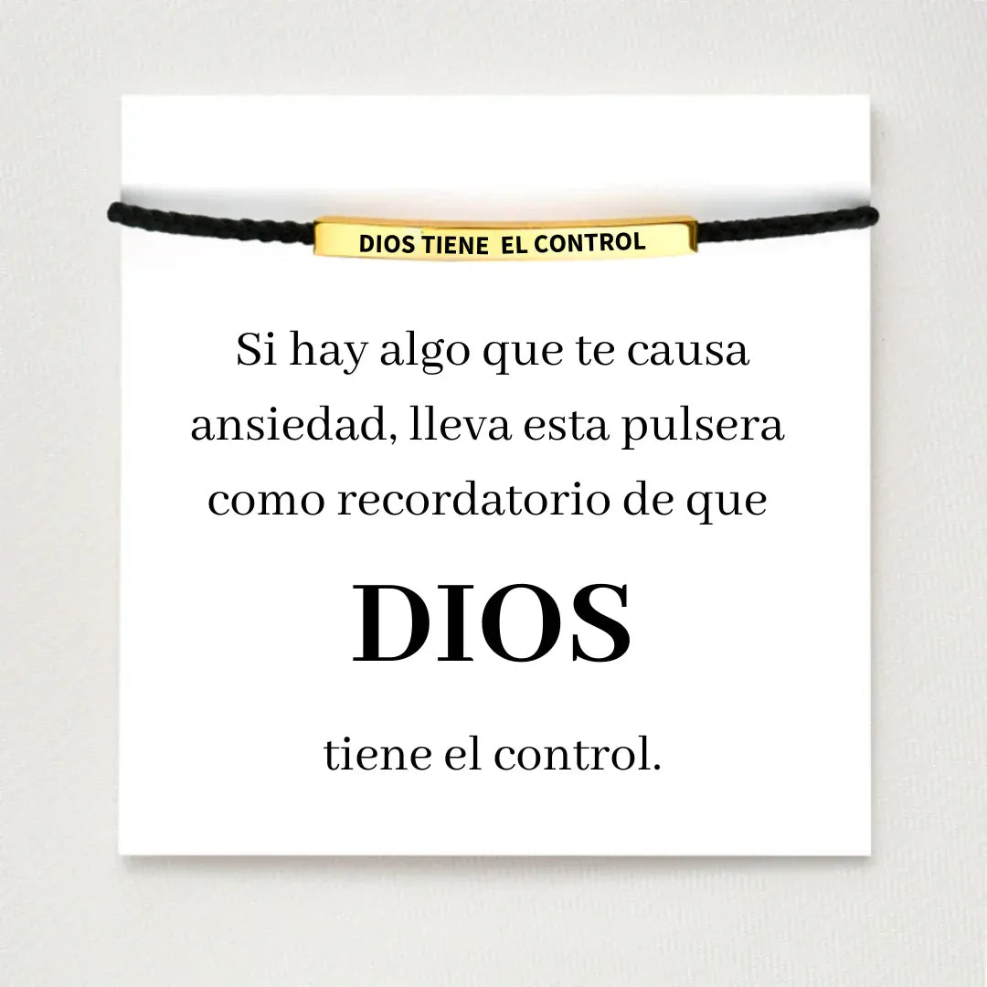 Pulsera “Dios Tiene el Control” (Baño en Oro 18K) + Ebook GRATIS