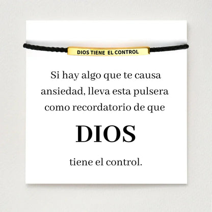 Pulsera “Dios Tiene el Control” (Baño en Oro 18K) + Ebook GRATIS