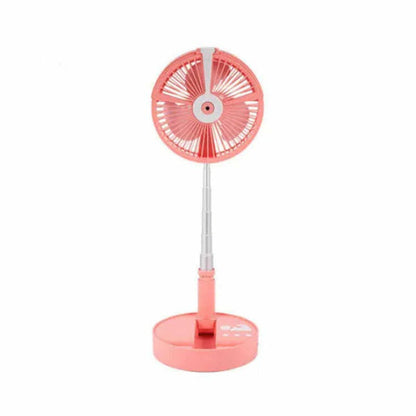 Ventilador Plegable Recargable USB con Humidificador Lámpara y Altura Ajustable