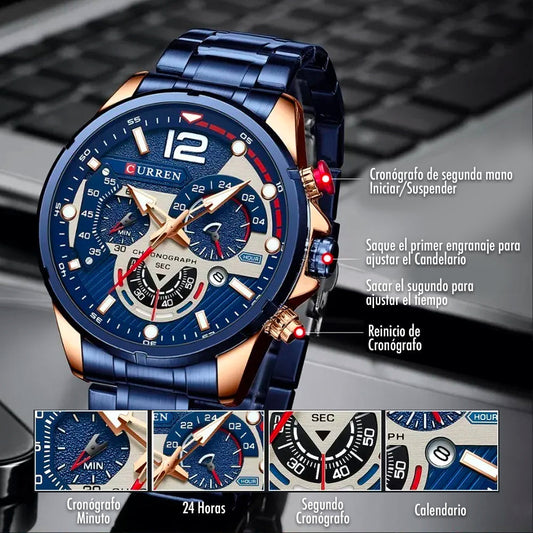 Reloj Curren 8395 Cronógrafos Acero Ino