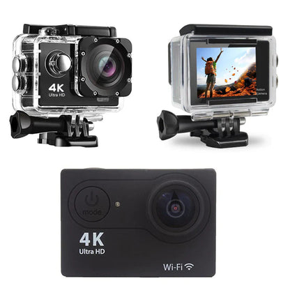 Cámara Deportiva 4K Ultra HD Sumergible + Kit de Accesorios