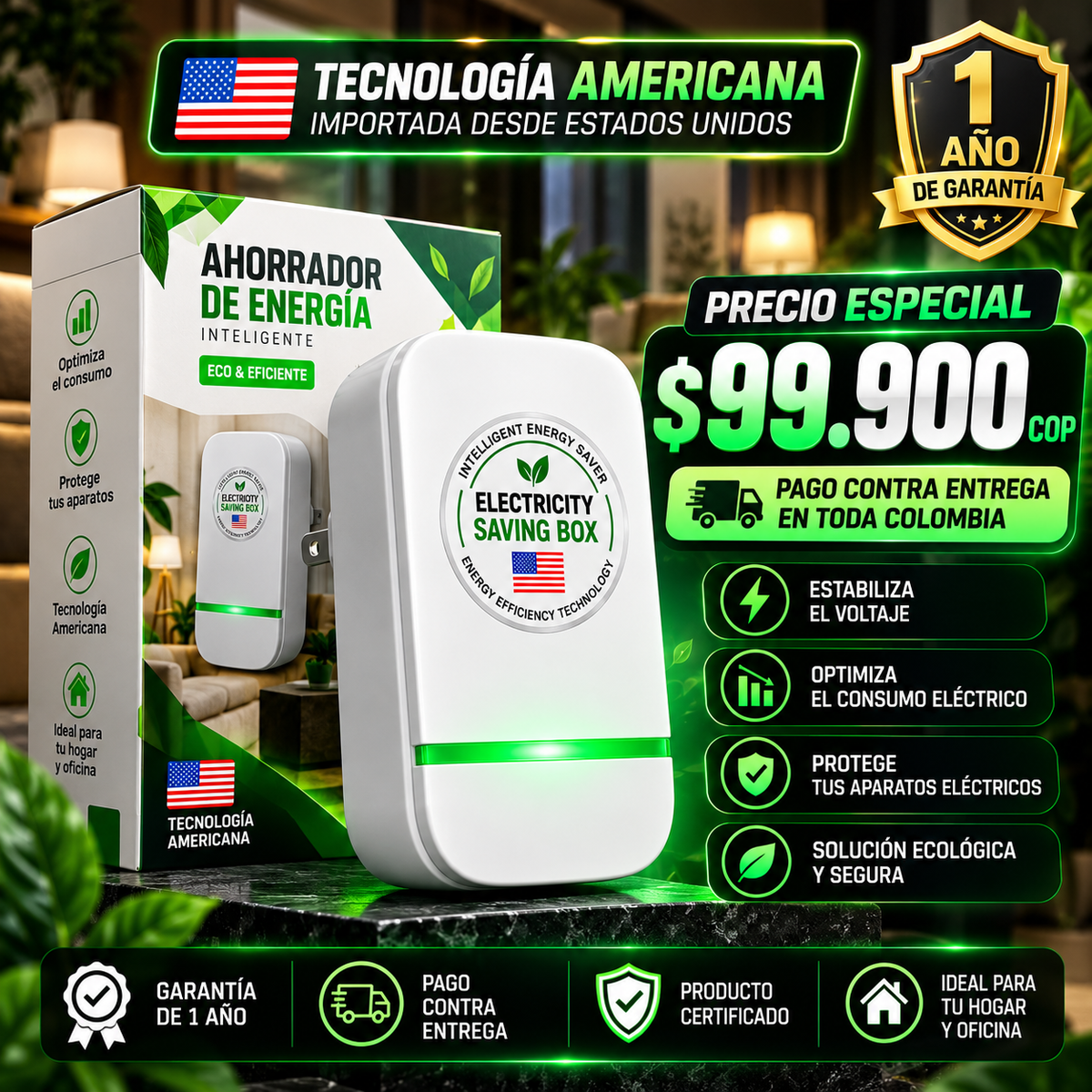 🇺🇸😱⚡ ¡La Tecnología Americana para Ahorrar Energía Ya Llegó a Colombia! 🛡️ 1 Año de Garantía