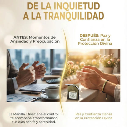 Pulsera “Dios Tiene el Control” (Baño en Oro 18K) + Ebook GRATIS