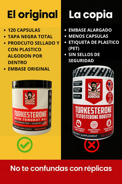 🚀 ¡TURKESTERONE PRO OLD SCHOOL ORIGINAL - 120 CAPS 💪 🔥 Más fuerza, más deseo, más rendimiento